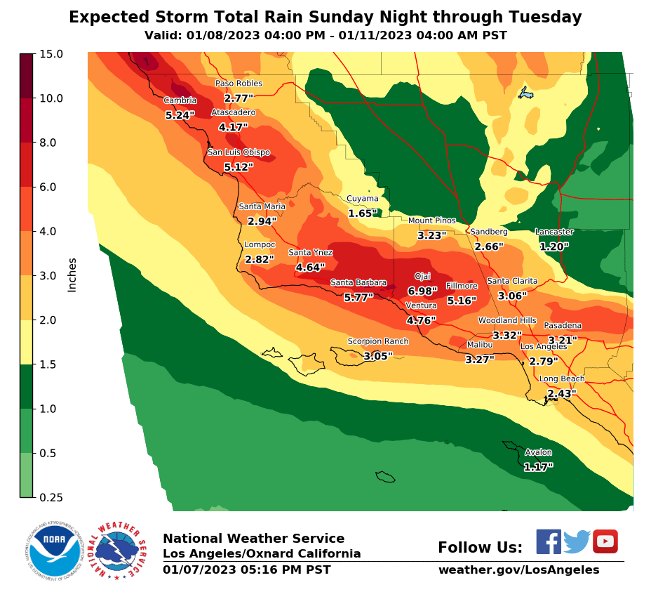 Winter Storm Advisory Major Impact to Santa Barbara County Edhat
