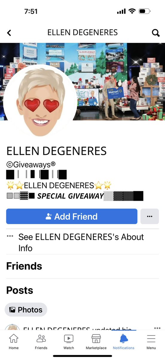 Ski2026's tweet photo. @EllenDeGeneres is this you on facebook? https://t.co/nhdDERuKPl
