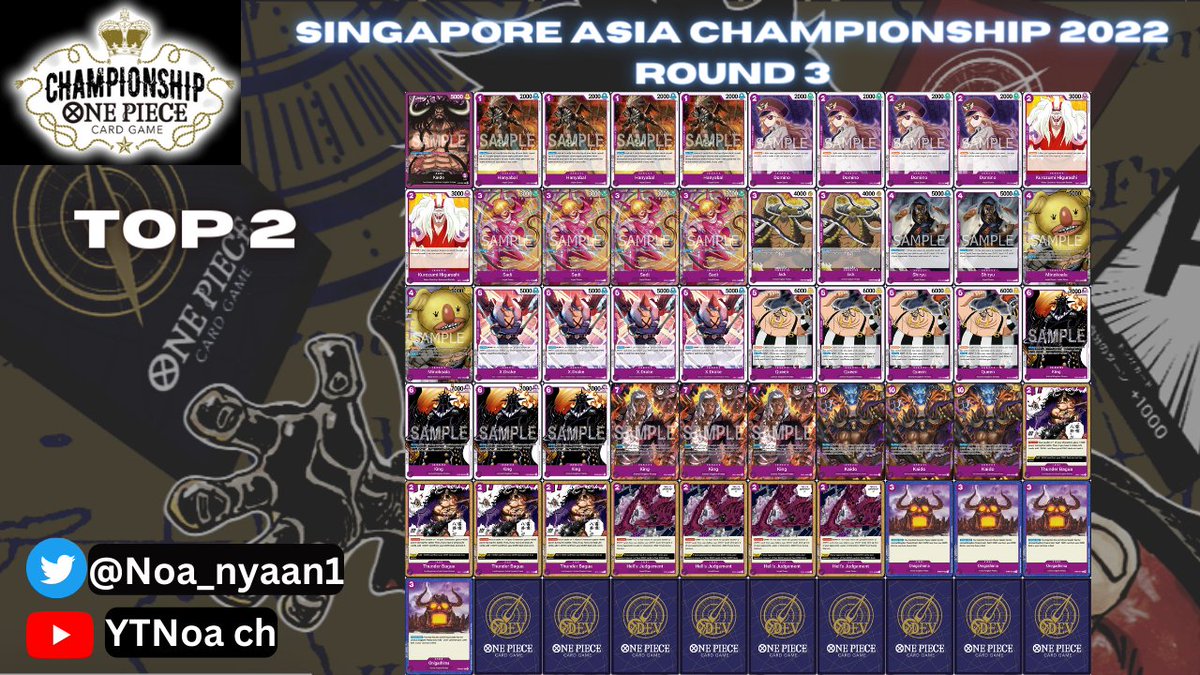 Noa on Twitter "Singapore's OPTCG Asia Championship 2022 Round 3 Top 4