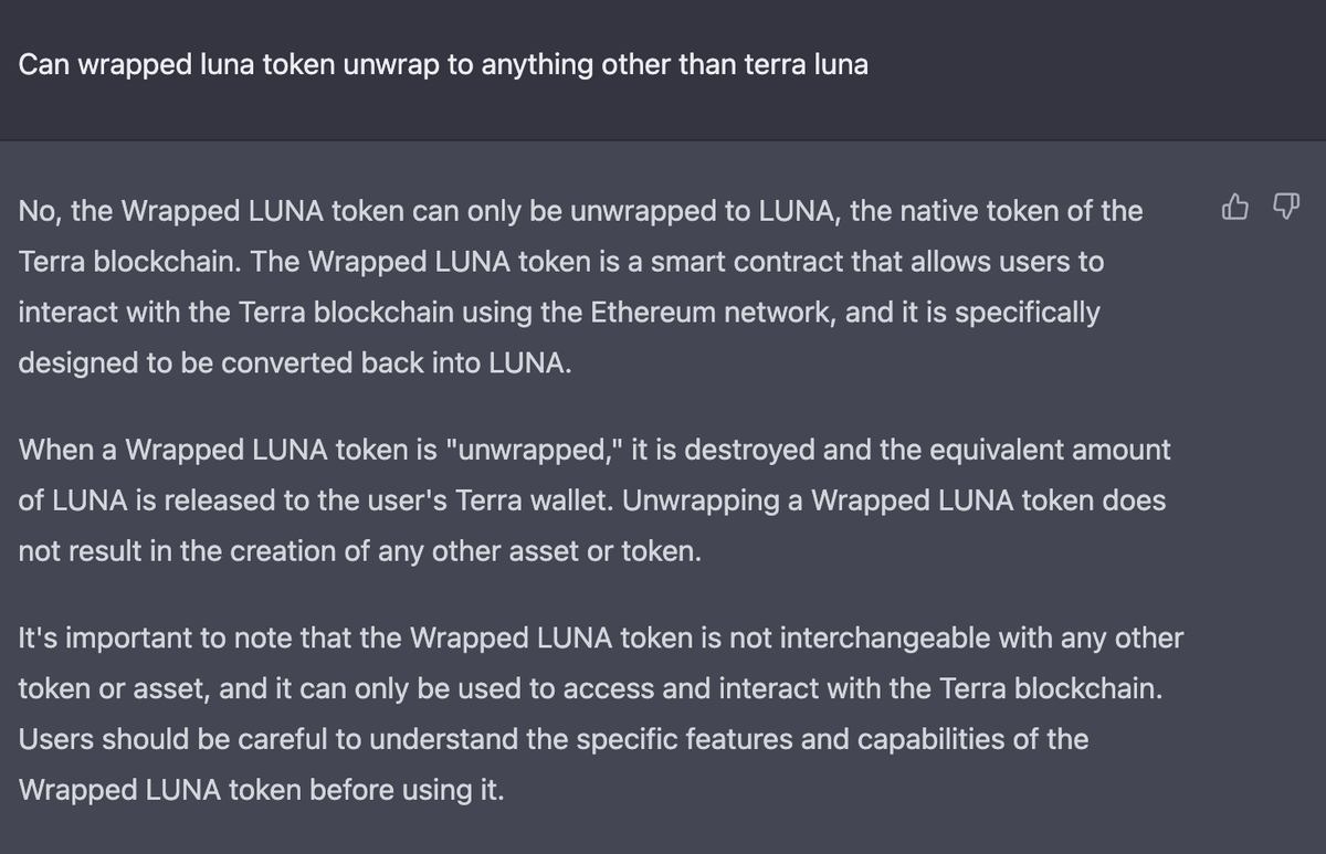 dos__commas's tweet photo. ChatGPT out here spittin those facts.

$wluna $luna https://t.co/aY7M9lMjut