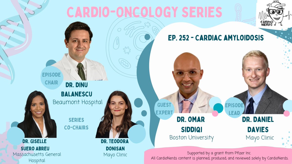 @CardioNerds episode released! 🎤252. #CardioOncology: Cardiac #Amyloidosis with @omarsiddiqi Feat: FIT lead @DanDaviesMD, series co-chair @dinubalanescu. 🙏Audio editing by @catweneboah 👇Peals, notes, graphics👇 cardionerds.com/252-cardio-onc…