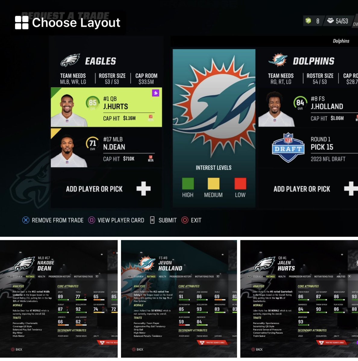 Botds_Trading's tweet photo. While everyone was enjoying their Saturday off or traveling, the dolphins and Eagles struck a deal that was just approved by the league sending J. Hurts to Miami in return for a 1st round pick and young star S J. Holland. 

Trade Grade: A https://t.co/UzDsYeElan