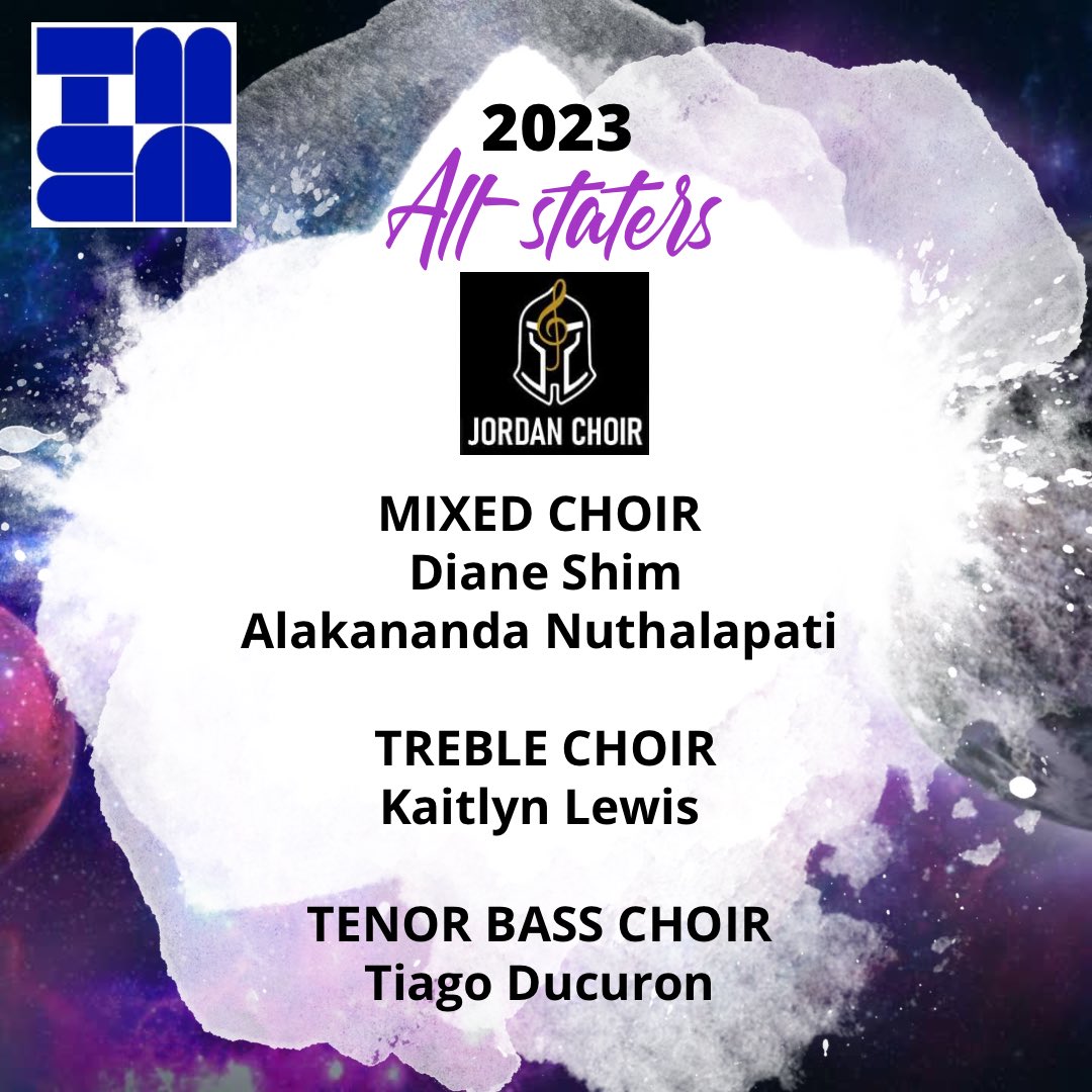 JordanHS_Choir's tweet photo. FOUR all-state choir members from Jordan! Congrats Tiago, Diane, Alli, &amp; Kaitlyn 🎶 they will be performing in San Antonio next month @JhsWarriors @KatyISDFineArts @katyisd https://t.co/aHzvDGyMGj