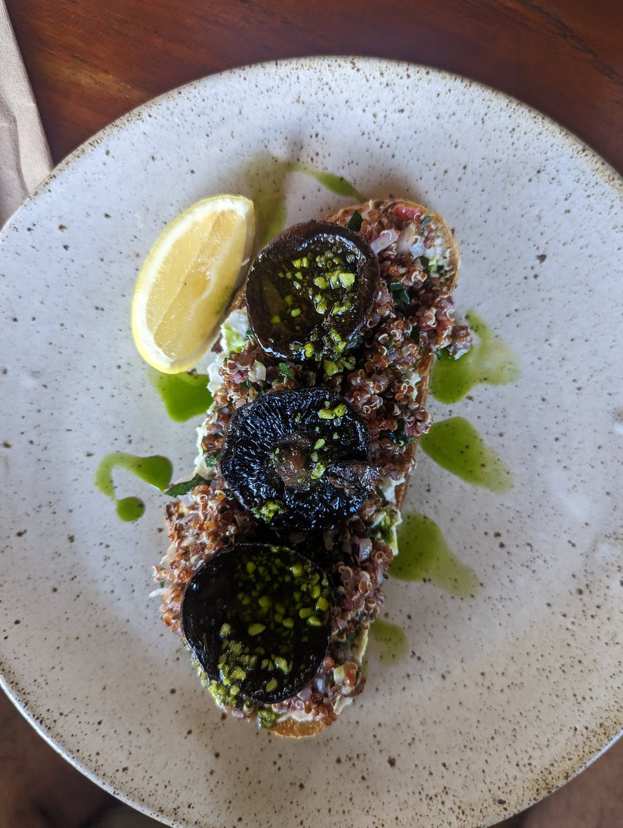 Why do we have food on toast ? 
The bread becomes soggy, it's impossible to break up into bites unless you have a great steak knife and if you use your hands, the whole thing falls apart.