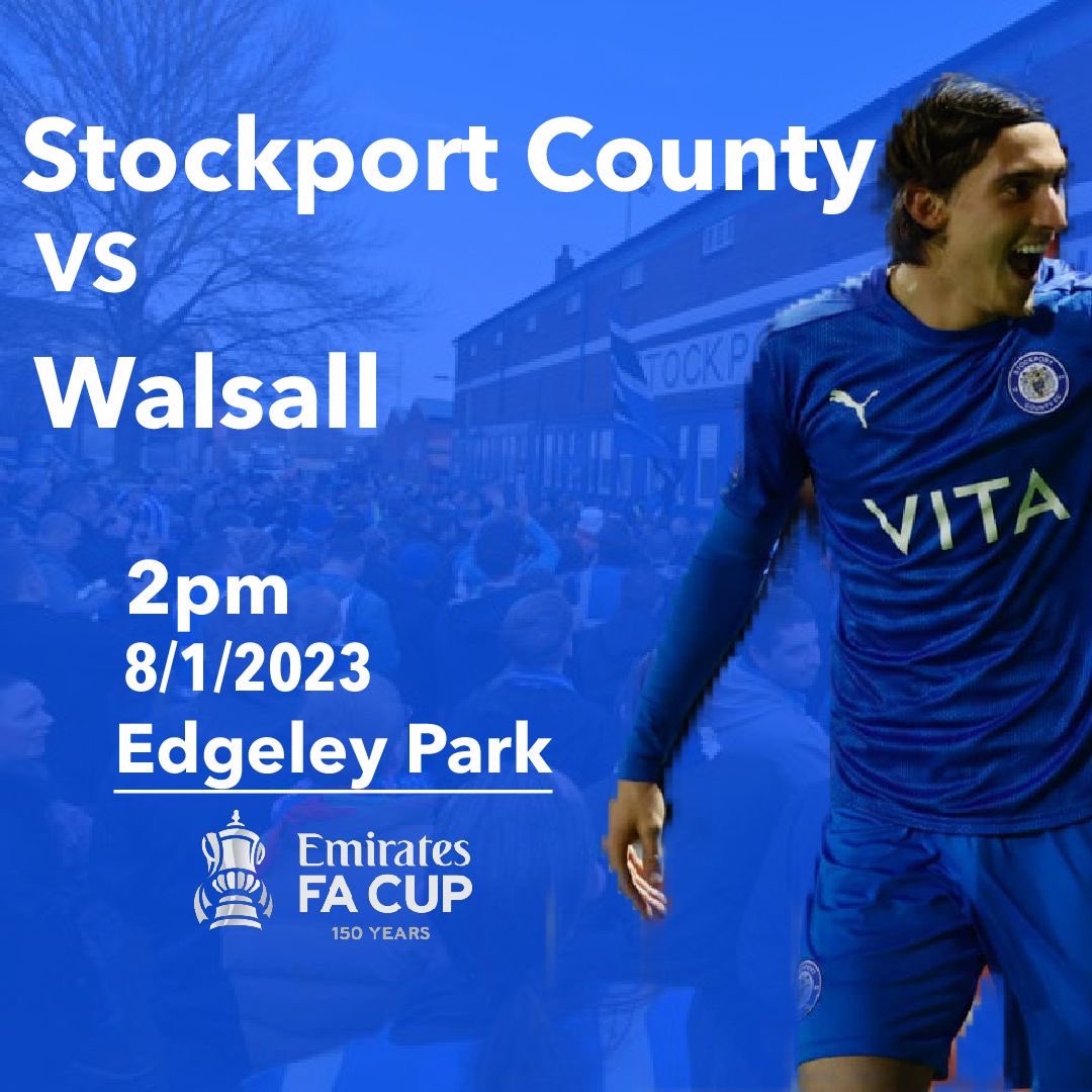 🔵⚪️Match-Day🔵⚪️
Today we take on Walsall in the FA Cup in round 3 to try and book a spot in round 4
#SCFC #Stockport #stockportcounty #stockportcountyfc #EFL #FACup #Facupround3