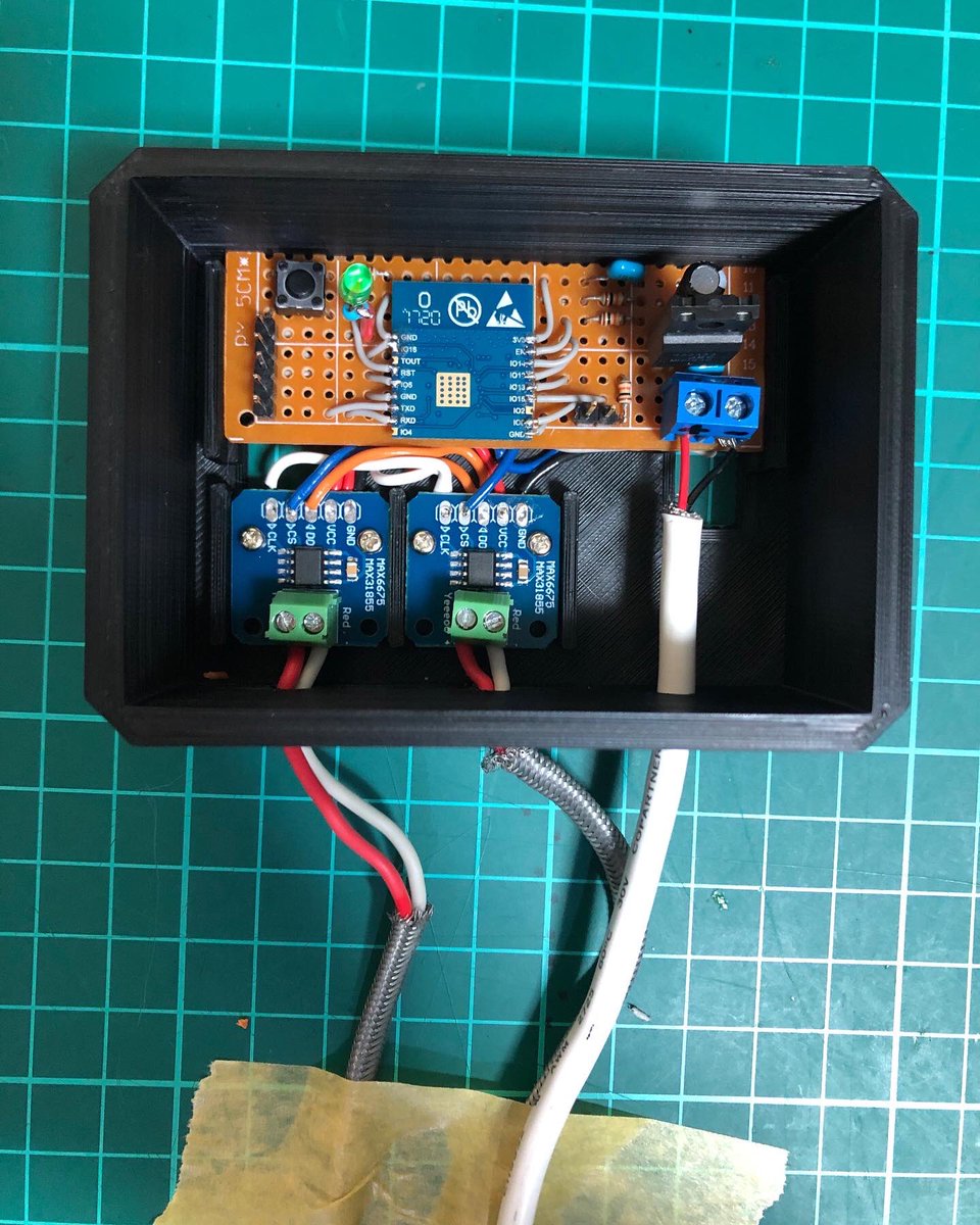 NoRITEC's tweet photo. #arduino #esp8266 #max31855 #nlabo #nodered #データサーバ
乾燥機の温度ロギングがしたかったのでmax31855 2ch ロガー実装　まだやりたい事あるけどデータ蓄積し出してから改修していこう(苦笑) https://t.co/IIBHcbPAEk