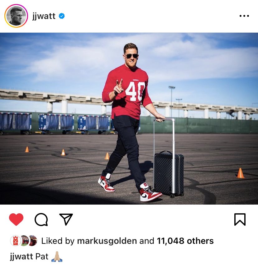 In his final team flight, JJ Watt pays tribute to Pat Tillman.