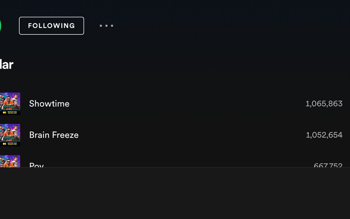 erhsingh10's tweet photo. @iamgd47 #Brainfreeze and #Showtime has crossed 1M streams on spotify Congrats https://t.co/zge6SzxUtn