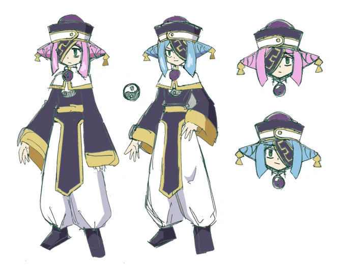 #ココロクローバー S2進歩1今後は日曜隔週に進歩上げるようにします!新規キャラデザラフ～双子の姉弟「ミギミギ」と「ダリダリ」 