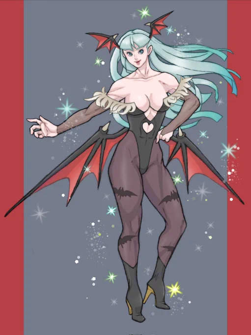 ドット絵のモリガン、キラキラしてて美しいよね#格ゲーキャラ描こうぜ #モリガン #Darkstalkers 