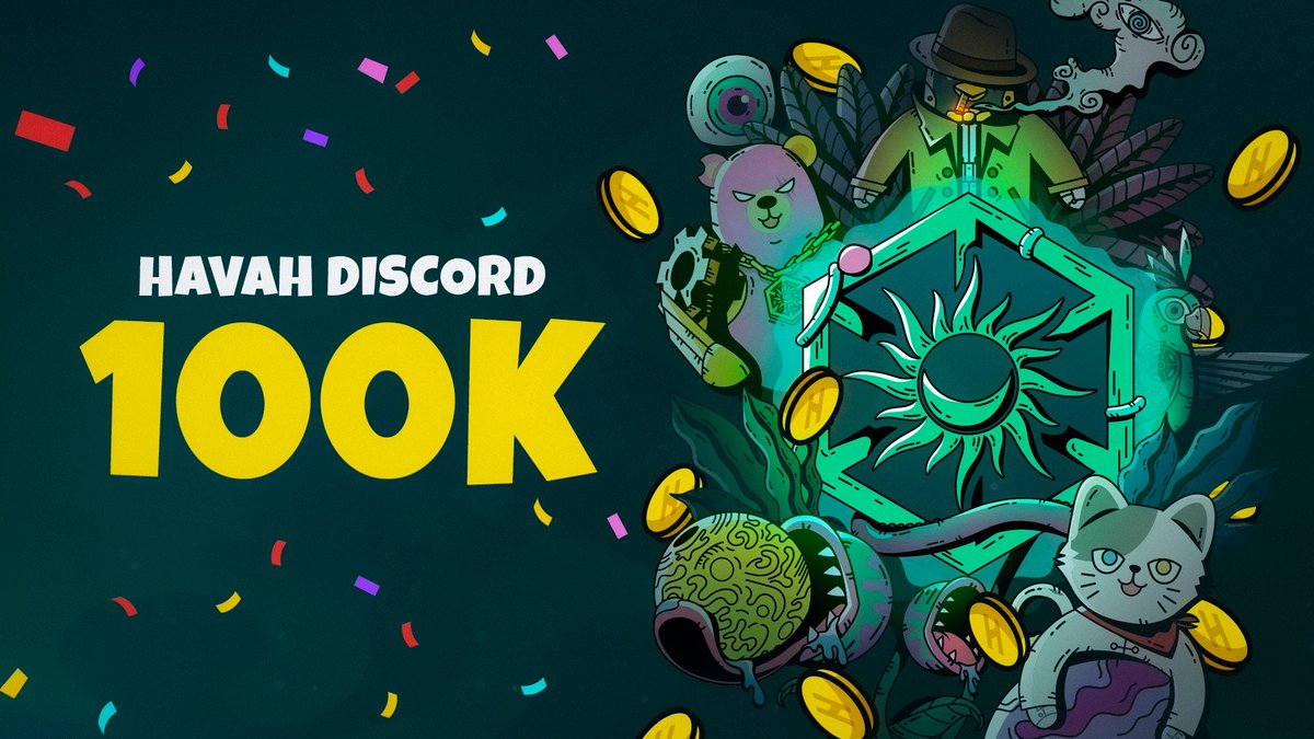 🎉HAVAH Discord 100k+ Members🎉 To celebrate reaching over 100K community members, we are holding additional #Testnet hidden mission + 30,000 #HVH & 7 mini-Planets #airdrop event! Visit HAVAH Discord ⏬ discord.gg/havahofficial Join the Testnet Event ⏬ event.vega.havah.io