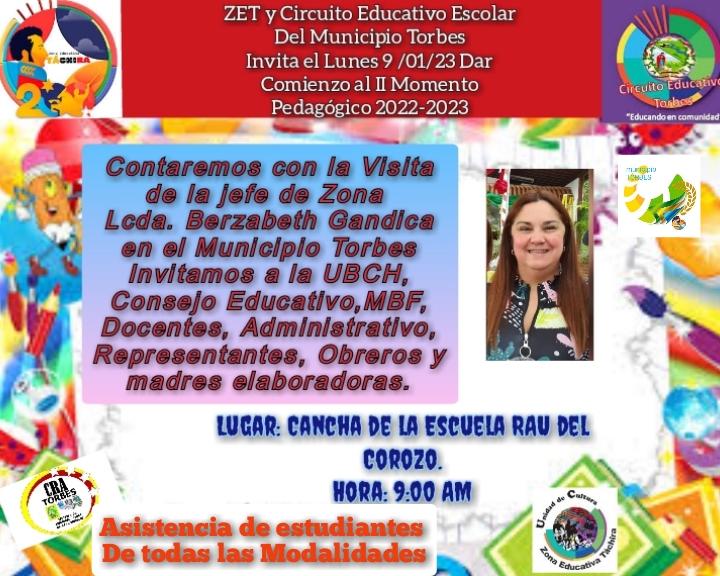 El Municipio Torbes se prepara para Comenzar el II Momento Pedagógico 2022-2023@_LaAvanzadora <a href="/Berzabethg1/">Berzabethgandicaoficial</a> @ZonaEducTachira <a href="/Crazet2011/">Crazet2011</a> <a href="/supervisiontor1/">supervisiontorbes</a> <a href="/recursostorbes/">@RecursosTorbes</a> <a href="/supervisionZET1/">SupervisionZET</a>.