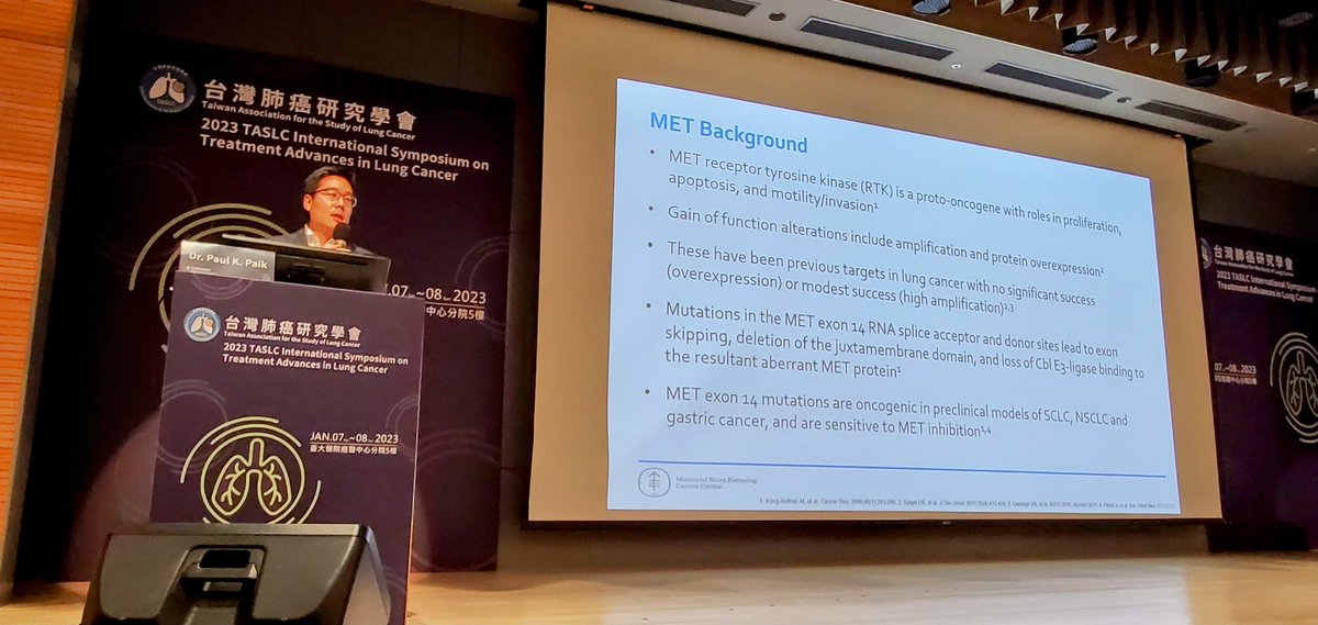 HHorinouchi's tweet photo. Dr. Paul K. Paik provided a nice presention covering all about MET inhibitors. #LCSM #TASLC https://t.co/yi0OCoDmgV