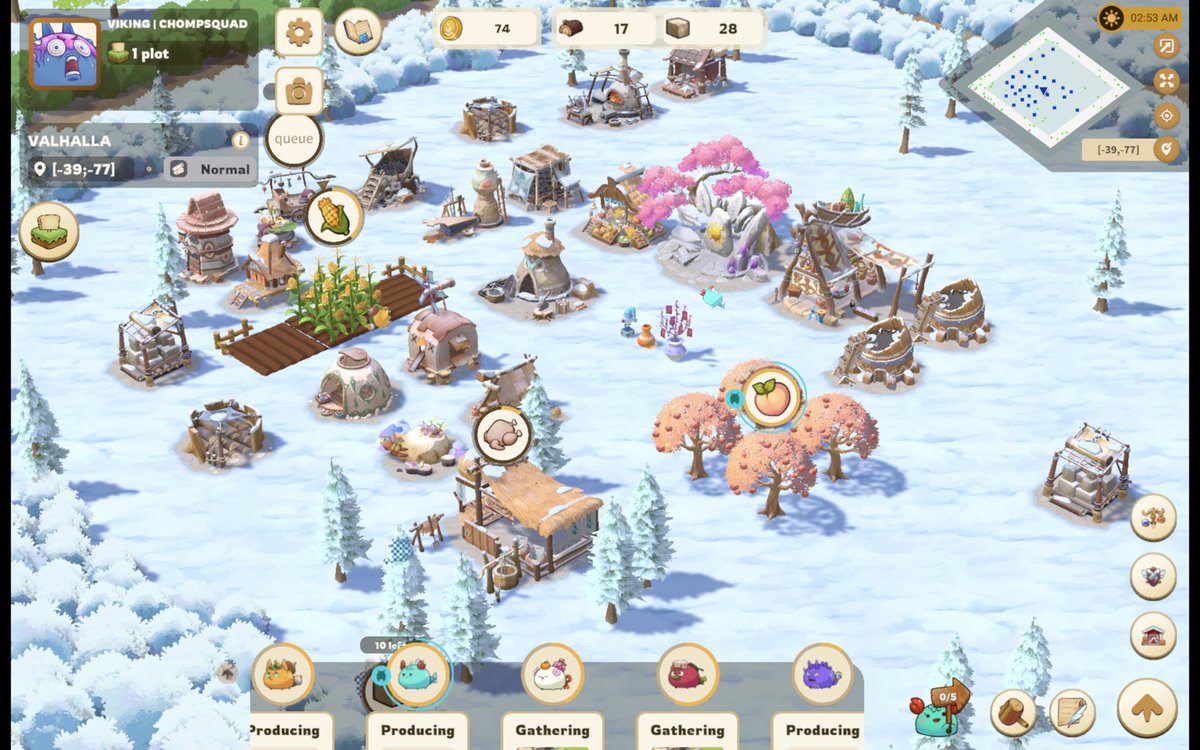 I have to say that farming peaches on an arctic plot is particularly satisfying 🍑 #AxieHomeland #AxieOrigins #CHOMPSQUAD #Axie