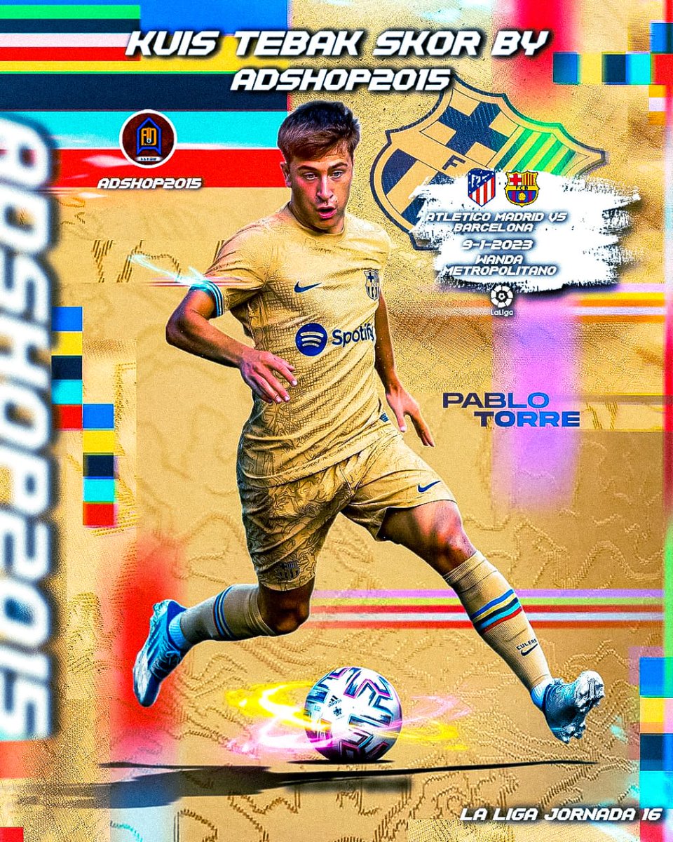 barcastuff_idn's tweet photo. KUIS TEBAK SKOR

Ramaikan 🔥 

200k ( e-wallet ) untuk 4 orang pemenang 

Contoh :
ATM 1-2 BARCA 

SYARAT:

- Follow @ADshop2015
- RT &amp; LIKE Tweet ini
- RT &amp; Like postingan di sematkan @ADshop2015
- Pemenang dipilih acak
- wajib hashtag #tebakskorbarcastuff https://t.co/XPLACPqOc4