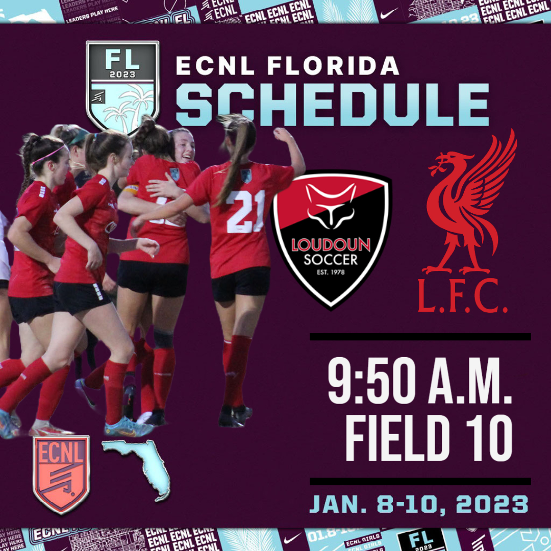 Game day!

⚽️ #ECNLFL Match 1 
🥅 vs. <a href="/LFCIAMichigan/">Liverpool FC International Academy Michigan</a>
⏰ 9:50 a.m. ET
📍Premier Sports Complex Field 10 

#RepTheRed <a href="/TheLoudounECNL/">The Loudoun ECNL</a> <a href="/loudounsc/">Loudoun Soccer</a> <a href="/ECNLgirls/">ECNL Girls</a> <a href="/thesoccerwire/">SoccerWire</a> <a href="/topdrawersoccer/">TopDrawerSoccer</a>