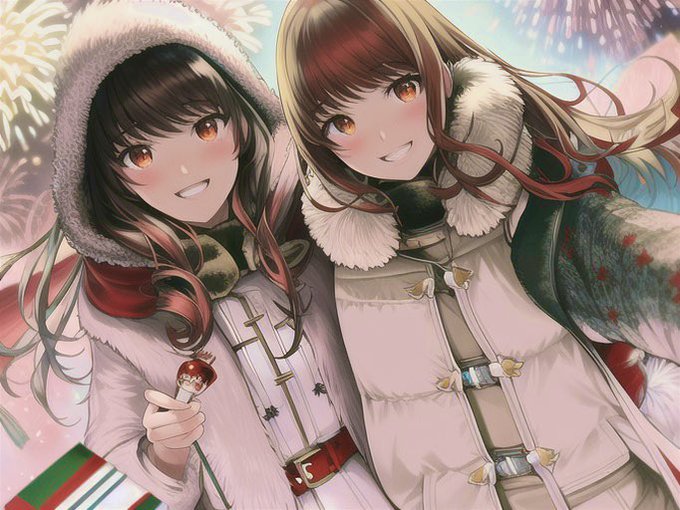 妹たち可愛いから見て欲しい〜!けどそのまま晒すのはアカンからAIさんに描いてもろた 