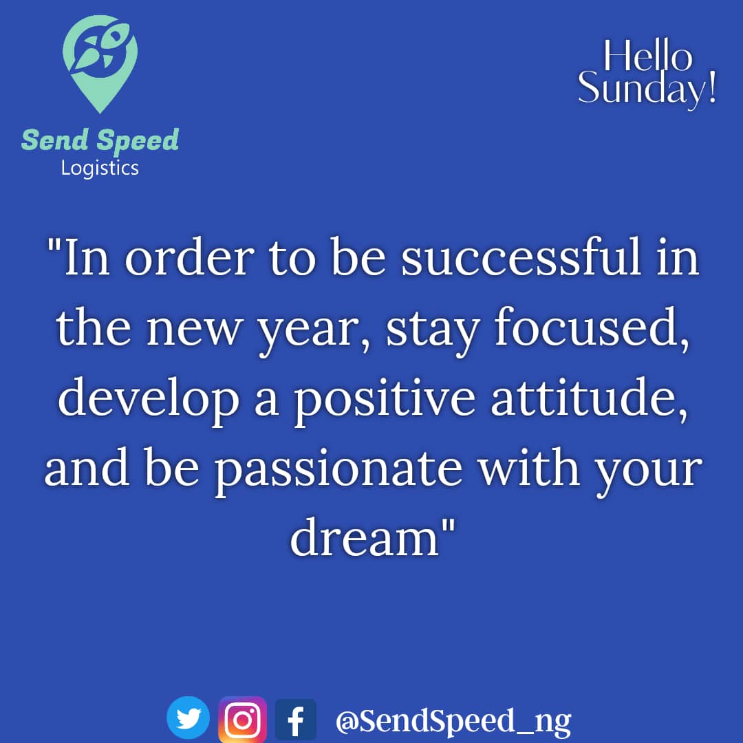 Relax this Sunday and prepare for tomorrow...
Have a blessed Sunday 
👍👍👍
Your reliable partner
 @SendSpeed_ng cares

Call Now
💌☎️09047006373 / 08028571242

#Happynewyear
#Happysunday
#loveseason
#positiveattitude
#Everydayerrands #ududelivery #warridelivery #effurundelivery