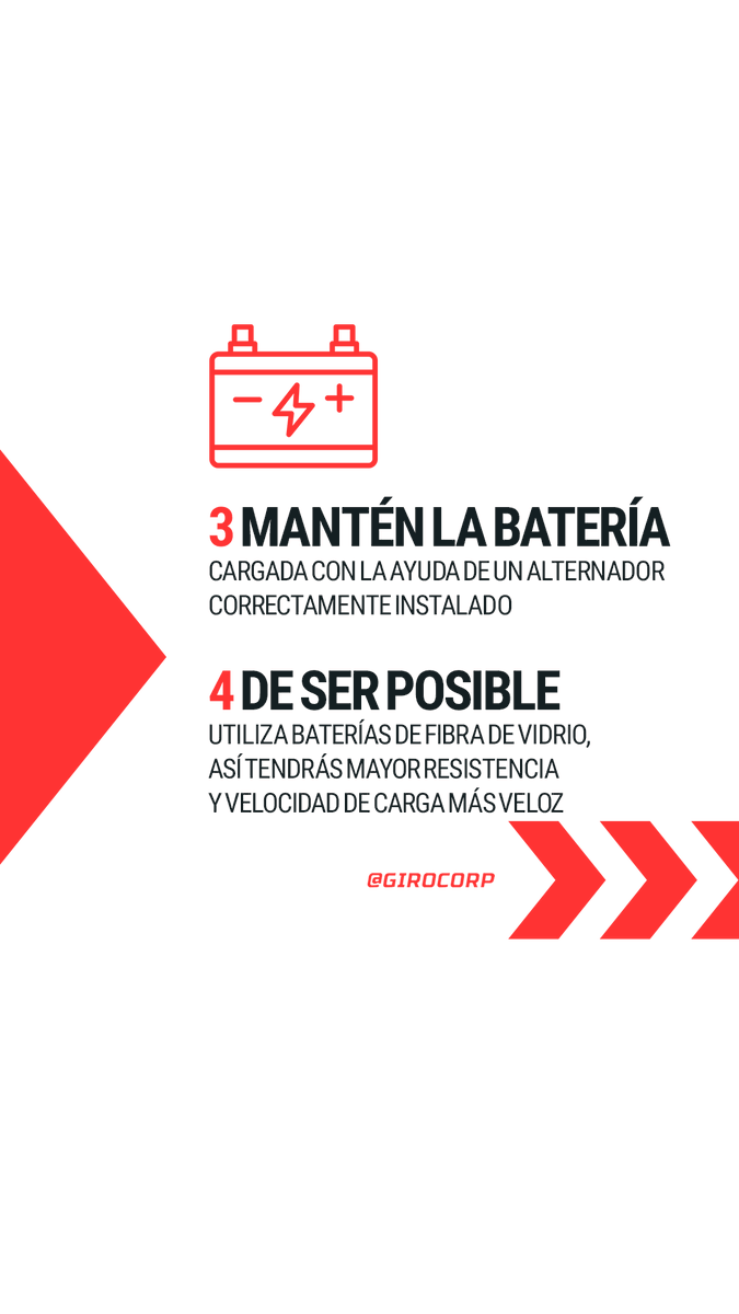 GiroCorp's tweet photo. Preserva la vida de tu batería con estos consejos. 😎

Cada medida cuenta para lograr un mejor desempeño, evitando también posibles accidentes cuando menos lo esperas. ✅

Síguenos, dale like y comparte esto con otro líder del camino. 🚛 https://t.co/WcrjiypKDf