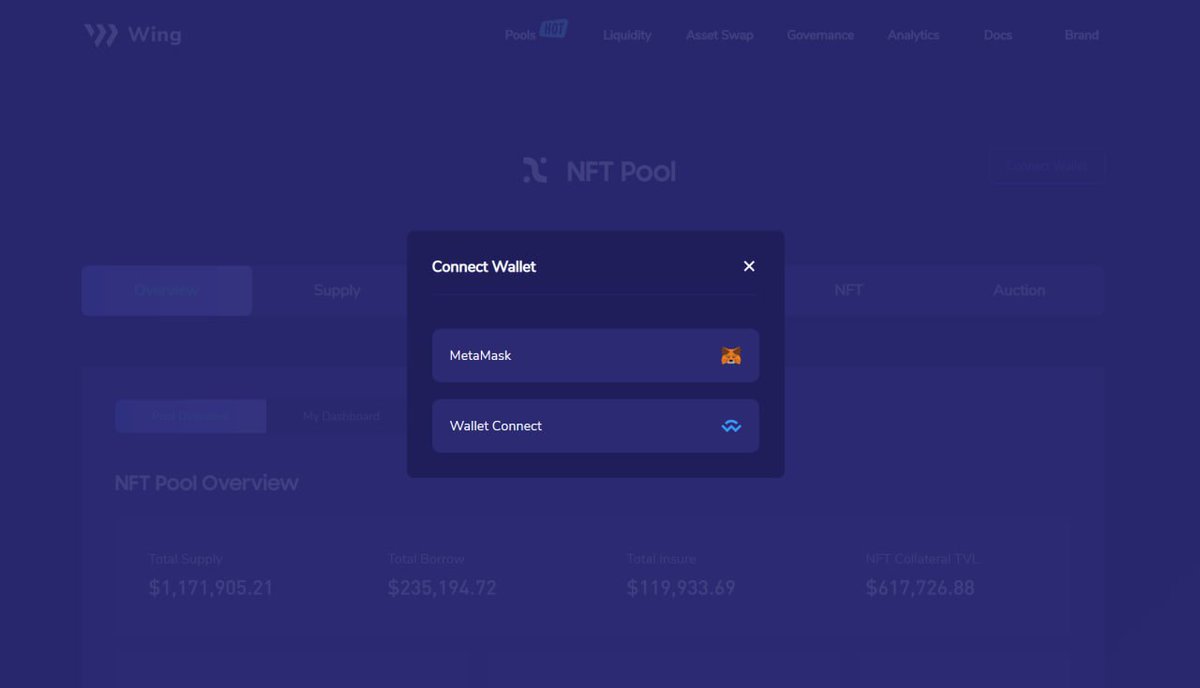 Wing_Finance's tweet image. We are pleased to announce that @WalletConnect has been supported in #Wing #NFTPool 👏

Try it out and connect your wallets to manage your NFT assets now 🔥

👉nft.wing.finance