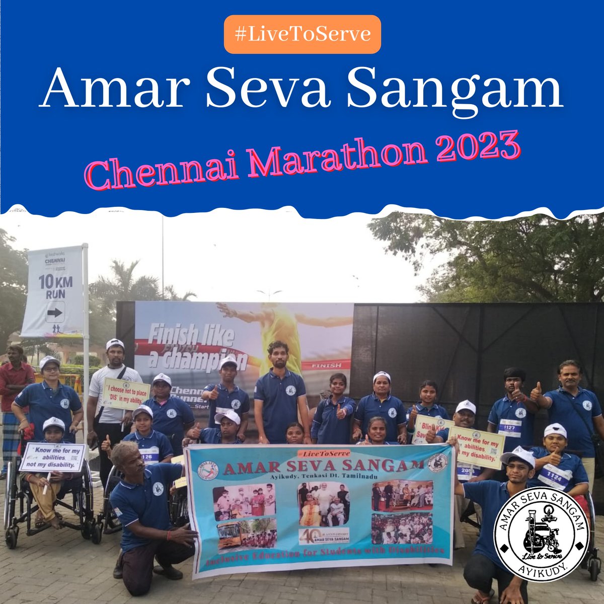 amarseva's tweet photo. Amar Seva Sangam, Ayikudi (ASSA) team at Chennai Marathon 2023. “Inclusive Education for Students with Disabilities” is the cause for this year’s run.
#LivetoServe #Marathon #YouCanMakeADifference #AnInclusiveWorld #EnablingInclusion #ASSA https://t.co/ldkq1cEc9B