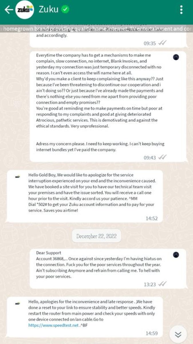 DEAR <a href="/CA_Kenya/">Communications Authority of Kenya (CA)</a>: We urge you to crack the whip on Zuku. Tolerance for their mediocre service has gone on for far too long. They are pocketing a lot of money with no value for it. This must stop. As a regulator, you have the jurisdiction and tools to tame their unacceptable service