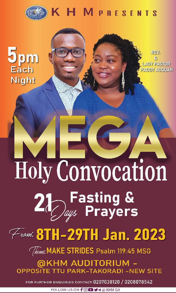 Khm_gh's tweet photo. Join us this January from 8th to 29th for our 21 days of Fasting and Prayers, for the 2023. Our year of thriving (Make Strides).

Connect and your life will never be the same.
God has a word for you.

#ouryearofthriving  #Makestrides https://t.co/hyPVxlqMu3