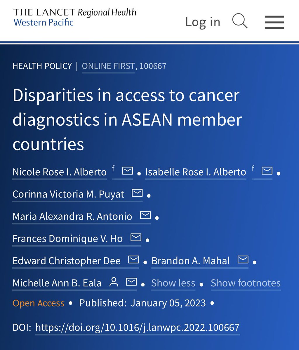 EChrisDee's tweet photo. 📜 Our latest in @LancetRH_WPac: we describe #disparities in access to #cancer #diagnostics in @ASEAN #SoutheastAsia via the @WHO #health #systems building blocks 

🙏 @nrialberto @IRIAlberto Coycoy Maia @francesvho @BrandonMahal @MichelleEalaMD https://t.co/p1X42ZSKJS