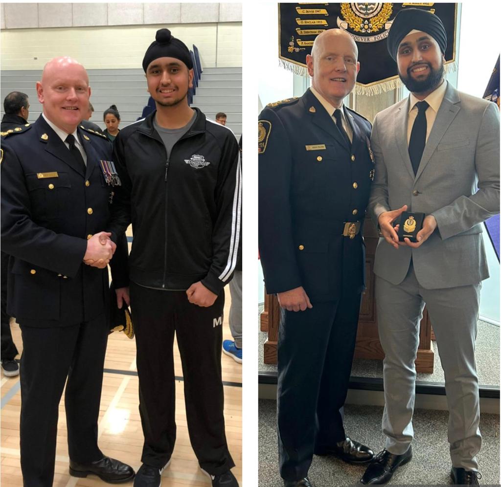 5 yrs ago I met Mantej Jassal when he was a Gr 12 student at Eric Hamber participating in our #StudentChallenge program @VPDYouth. Yesterday I swore him in as a new #VPD Constable! #FocusOnYourDreams @VPDRecruiting @VancouverPD #VancouversFinest #ThePlaceToBe
