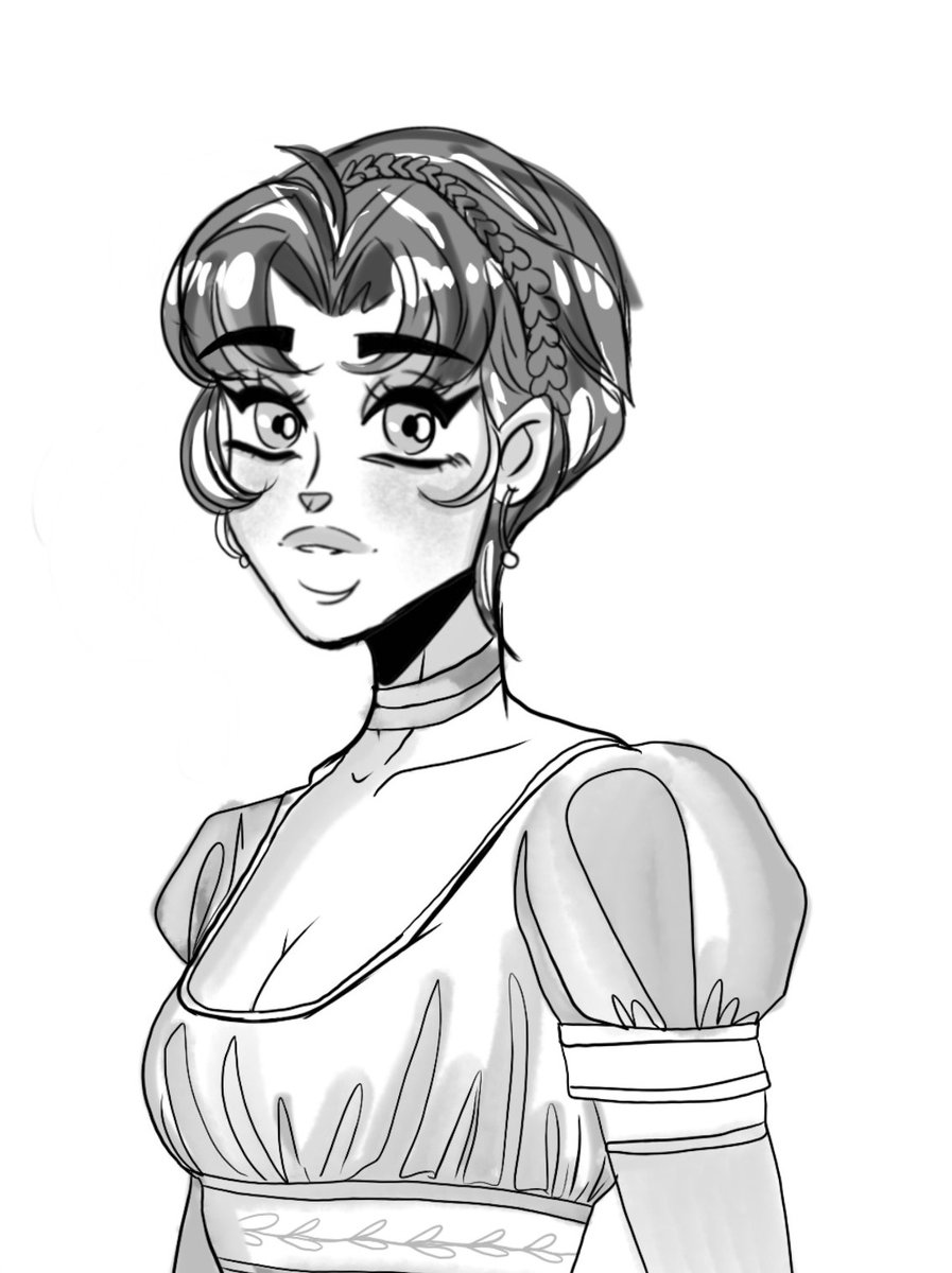ray_s144's tweet photo. I wanted to try and make Elizabeth bennet (well, fem kakyoin) in @hajnarus style. Might show more of these. I've been so inspired, thank you haj! https://t.co/vhZVmGo15C