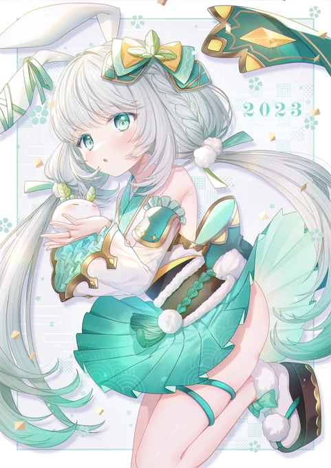 2023 #創作 #女の子 #うさぎ #年賀状  