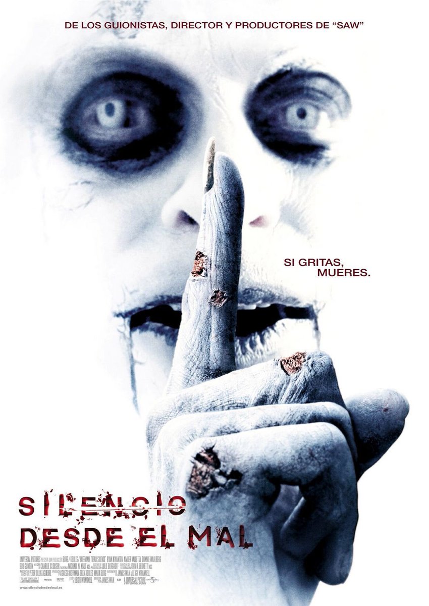 Dead Silence international poster. #TheHorrorReturns #TheHorrorReturnsPodcast #THRPodcastNetwork #Horror #HorrorMovies #HorrorFilms #HorrorTelevision #HorrorSeries #HorrorPodcast #HorrorFamily #MutantFam #DeadSilence #JamesWan #LeighWhannell #TwistedPictures #UniversalPictures