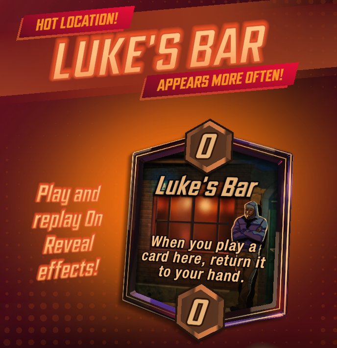FluffyWolf2's tweet photo. Luke's Bar - a place where Discarded Friends go to Drink #HelaReanimator #MarvelSnap #HotLocation https://t.co/GLGbJ5eYtA