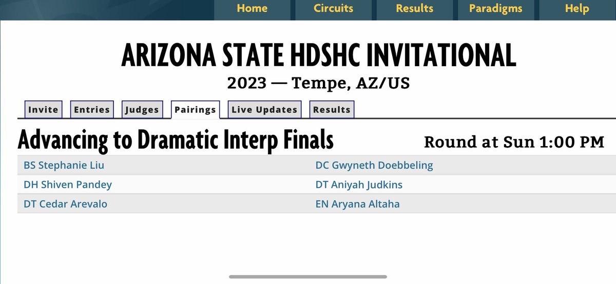 Desert Vista Speech and Debate (@tstdc) on Twitter photo Junior Gwyneth Doebbeling advances to Finals in Dramatic Interpretation at <a href="/ASU/">Arizona State University</a> <a href="/DVHS_TUHSD/">Desert Vista High School</a> <a href="/TUHSD_News/">TUHSD News</a> Junior Gwyneth Doebbeling advances to Finals in Dramatic Interpretation at <a href="/ASU/">Arizona State University</a> <a href="/DVHS_TUHSD/">Desert Vista High School</a> <a href="/TUHSD_News/">TUHSD News</a>