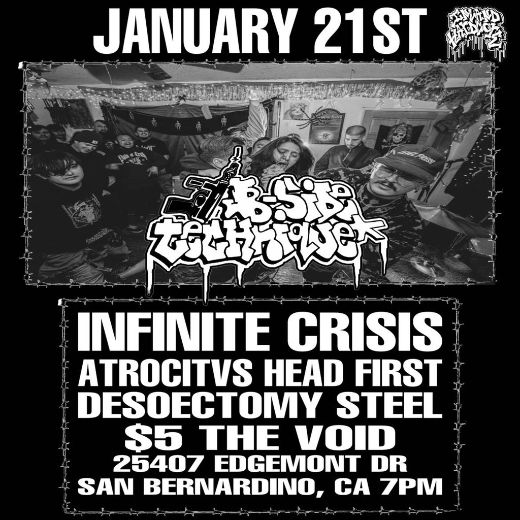 DESOECTOMY's tweet photo. Our shows in Jan (21st &amp; 27th)🩸🔨 #desoectomy #socal #livemusic #slamdown #slam https://t.co/GBOisjTGYk