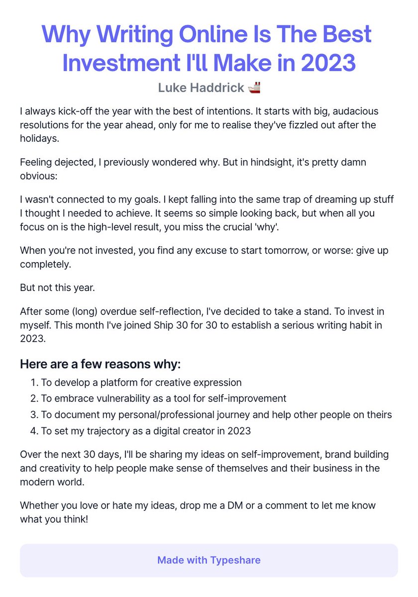 Why Writing Online Is The Best Investment I'll Make In 2023