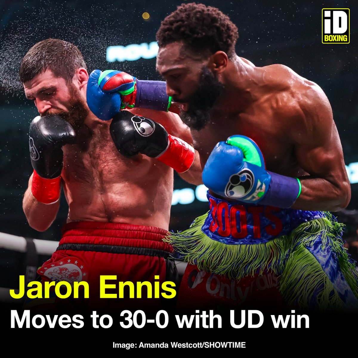 BoxingNewsPlus's tweet photo. ⏱ @JaronEnnis goes the full 12 rounds for the first time en route to a dominant victory over Karen Chukhadzhian.

🗳 120-108 (x3)

#DavisGarcia https://t.co/M2iO4lvBsY