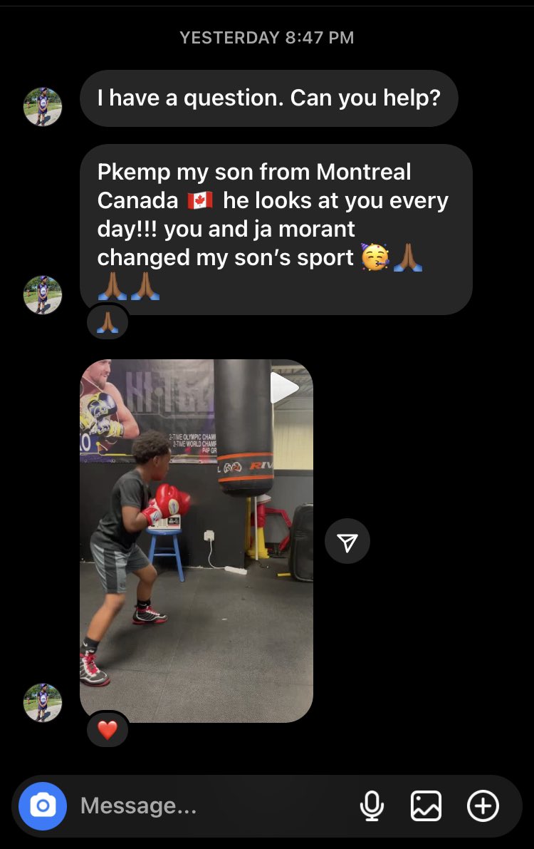 Peyton_kemp26's tweet photo. @JaMorant got this DM today on my Instagram @peyton_kemp26 🫡
#jas12daysofchristmas https://t.co/PTVmgJvFS0