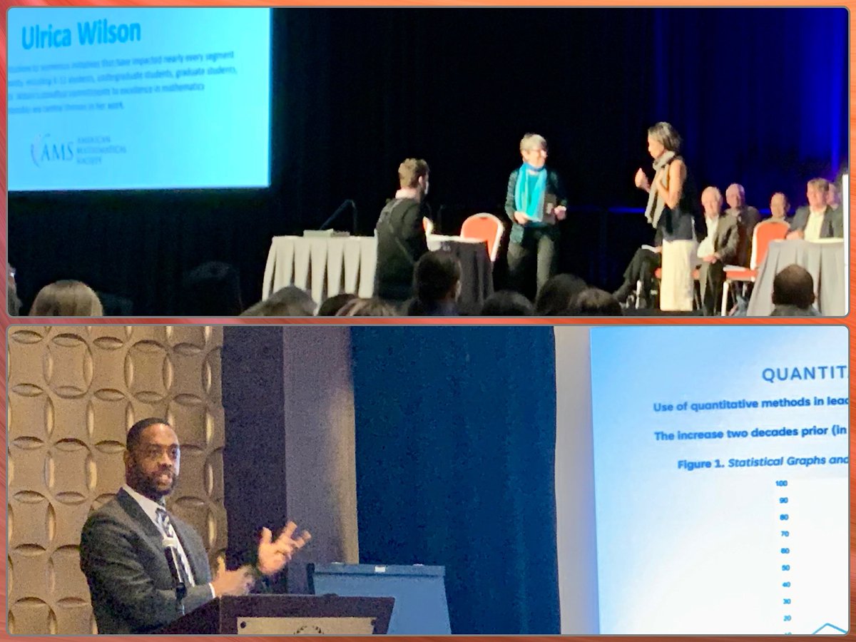 duanecoop's tweet image. #JMM2023 saw two @Morehouse Mathematics professors honored: Dr. Ulrica Wilson received the @AmerMathSoc’s Award for Impact on the Teaching and Learning of Mathematics ams.org/news?news_id=7…, and Dr. Nathan Alexander delivered @NAM_mathematics’ Cox-Talbot Address at #NAMbanquet.