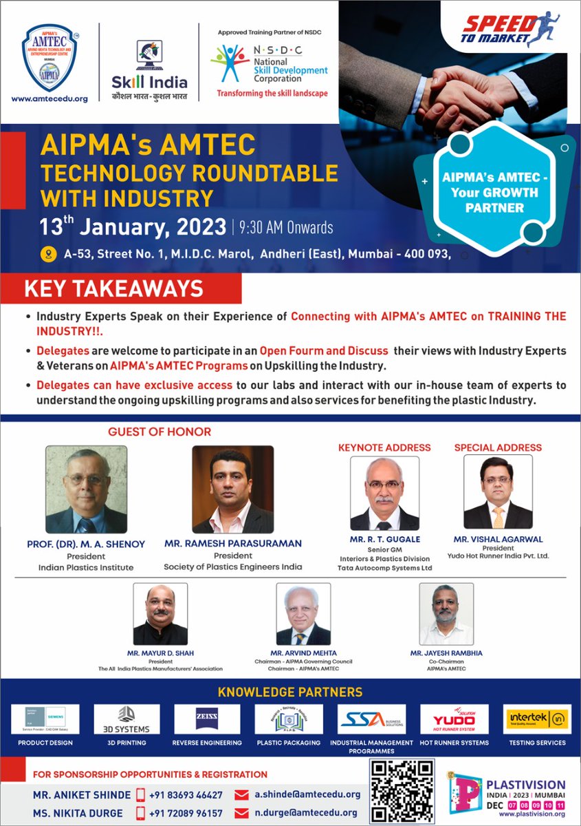 #plasticsindustry #additivemanufacturing #consumergoodsindustry #householdproducts #nxcad #3dprinting #reverseengineering #hotrunner

Date : 13th January, 2023
Location : AIPMA's AMTEC Building #andheri #midc
Time : 9.30am Onwards

#free #registration : forms.gle/gZu7A1uFPggXkb…