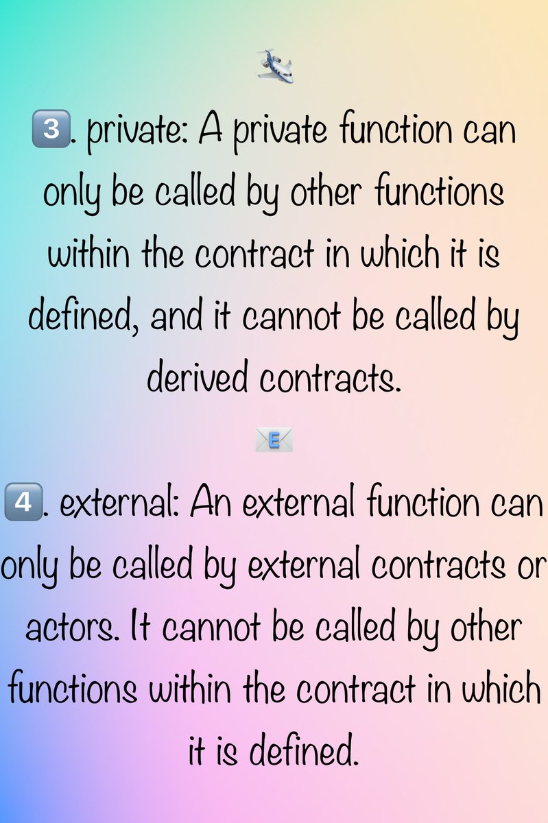 sujayvadavadagi's tweet image. Function visibility in Solidity.
#Solidity #smartcontracts #blockchain #web3