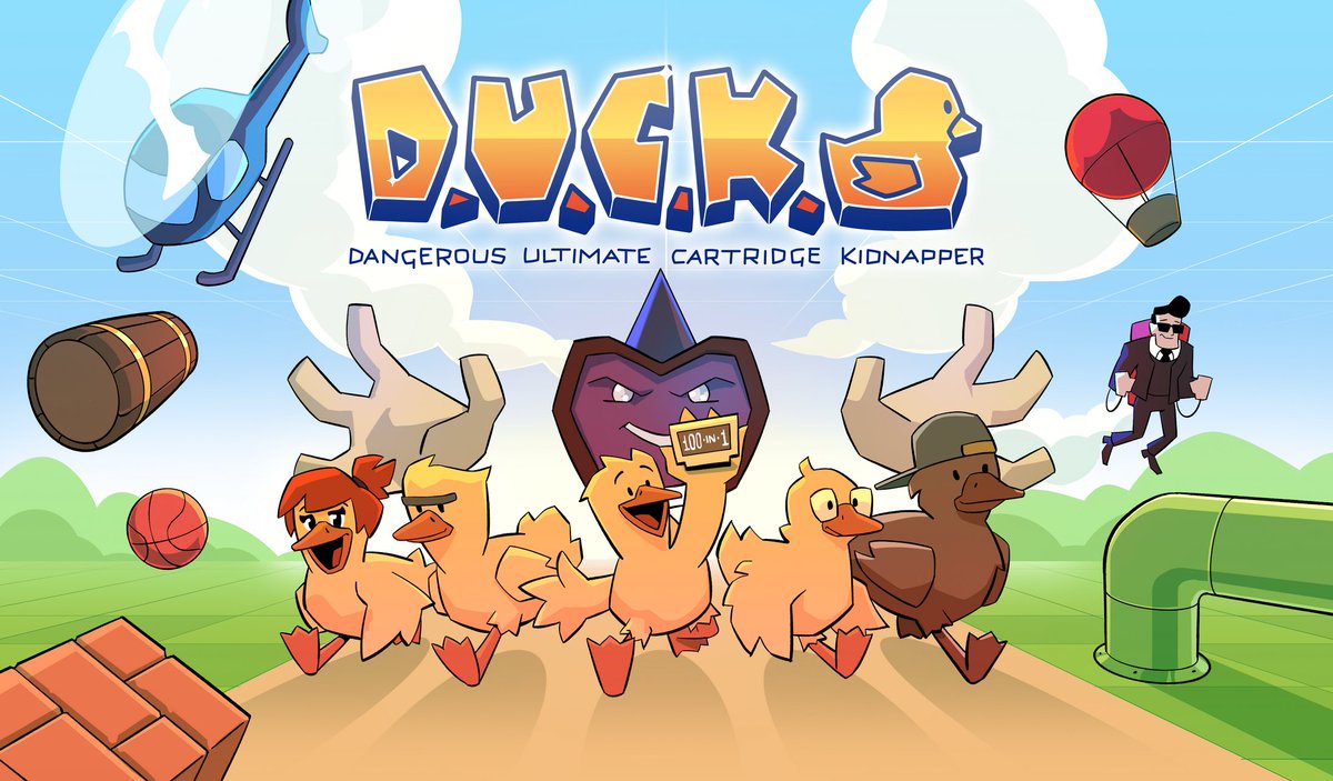 duckteamgroup's tweet photo. Oh, you must have noticed this? The game is now called D.U.C.K.: Dangerous Ultimate Cartridge Kidnapper!
#art #game #duckteam #DVP  #DUCK #indiedev #arcade #80s #retro #cartoon https://t.co/C0si8Egj8D
