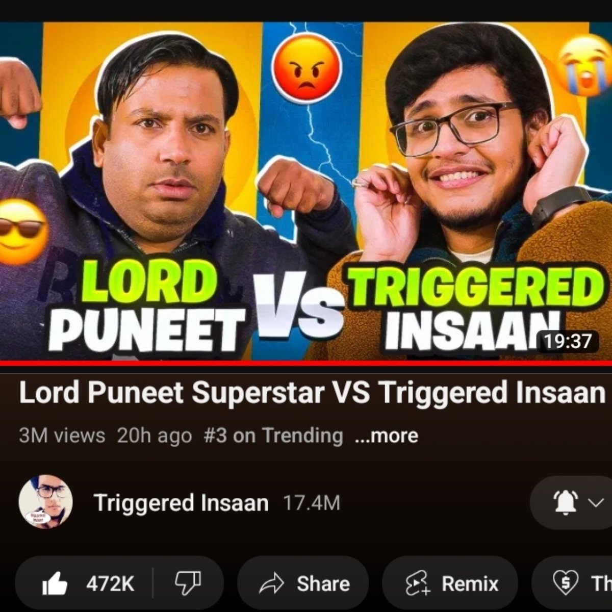 Triggeredyashi's tweet photo. Letsss goooo #3ontrending 🙌🏻🔥!!legit wott a banger it was!!Craziest collab ever!!....nd ur contagious laugh through>>>😭
Lord ji to scchi me lord h 🛐!!..Baapre baap varyyy dangerous 💀!!
Scchi me kal sbb tut ke bikhar gye:')
Bosss ur ideas, hat's off 🛐!!
U r da bestttt>>>>>> https://t.co/DCH6U9HpPR