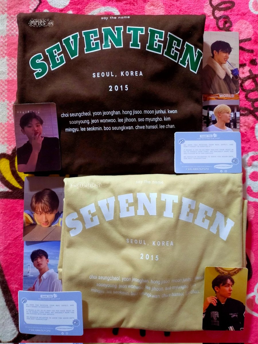 jisurie44's tweet photo. Yay! New SVT shirts arrived safely. Thank you @kpopcuratorph for the fast and smooth transaction. The shirts are still great even if they have slight defect. Super ganda ng tela. 🤎🤍 #kpcphmails

Ps. @chisikwekkwek eto na yung nabudol ko sayo. hahaha 🥹 https://t.co/tWTvBSWxVC
