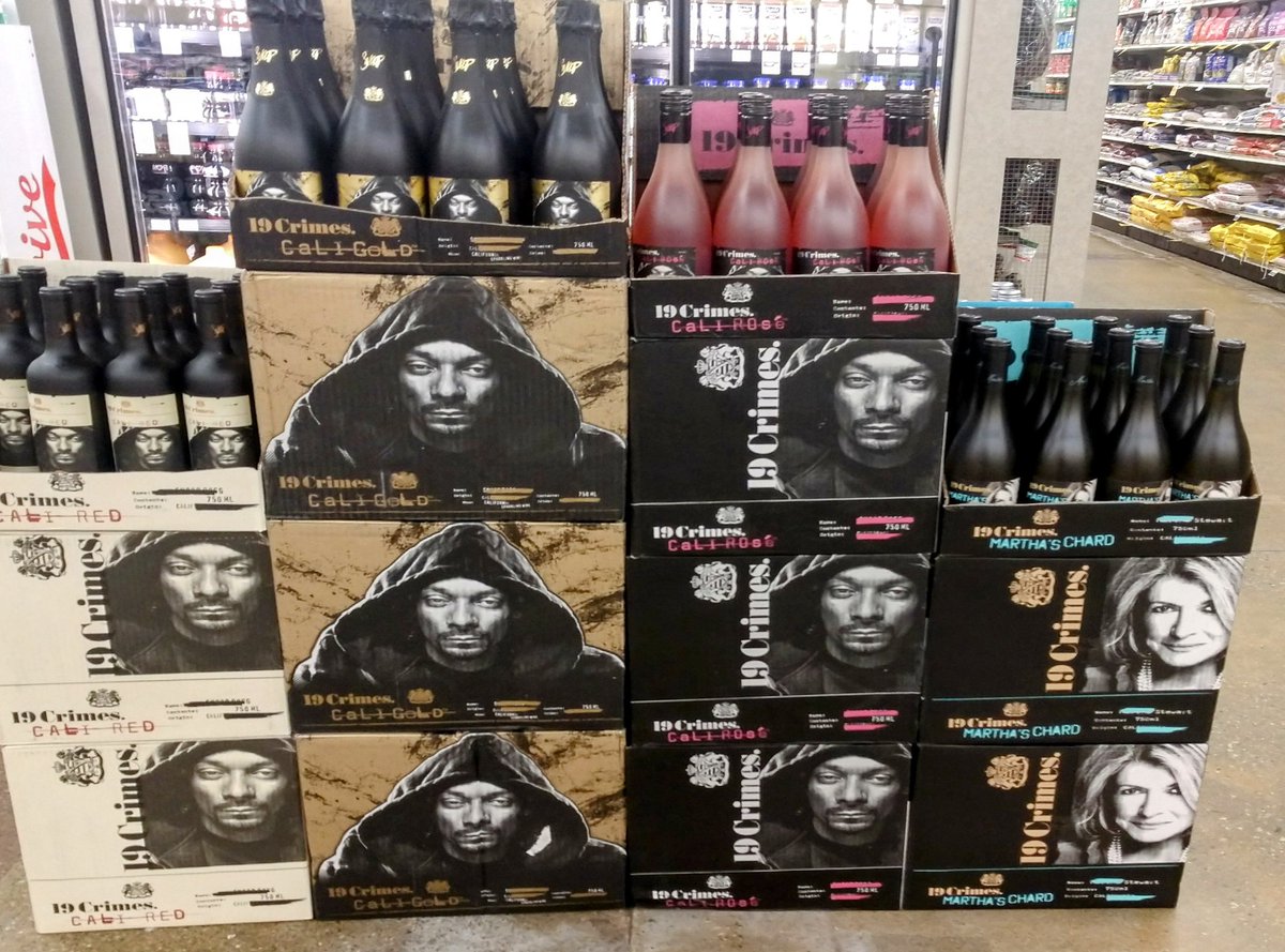 chrisbriano's tweet image. Ran into @SnoopDogg &amp;amp; @MarthaStewart wine display case at Safeway! 
Now &quot;I&apos;m Chillin&apos; At Home sippin #19Crimes
Watchin&apos; my Warriors Hoop, Hell Yeah... Got My Lift hand on my Honey and my right hand on my wine!&apos;
@AndySamberg was right:
&quot;I shouldn&apos;t have rapped.&quot; LOL
#Cheers2All