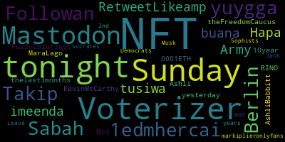 infokalyptisch's tweet photo. Trending in my timeline now: #NFT (5) #Sunday (2) #Voterizer (2) #tonight (2) #Mastodon (2) #Followan (1) #Takip (1) #1edmhercai (1) https://t.co/y9hmVT0mDs