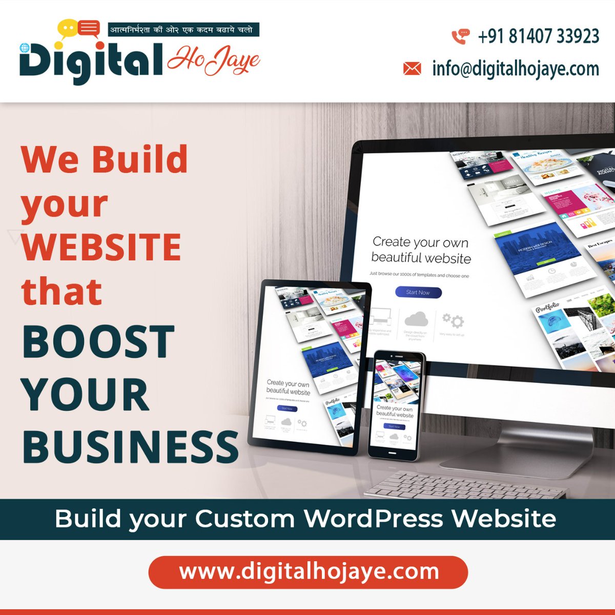Digitalhojaye's tweet photo. We build your website that
Boost your business.

Building a website is the first step to attracting new customers. A professional website showcases your brand, products and services. It can also help you boost your business.

#webdevelopmentforbusiness  #websitedevelopment https://t.co/h30VpI3Bbe