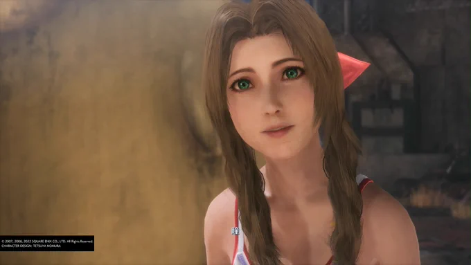 #PS5Share, #CRISISCORE–FINALFANTASYVII–REUNION ザックスとエアリス声がついてよかった!教会であんなに泣いてたんだってびっくりしました。エアリスのリボンかわいいこの服も花の刺繍がついててすごくかわいくて好き 