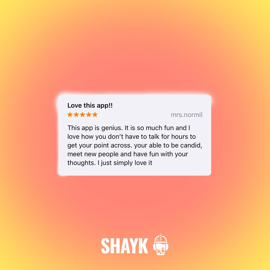 TalkalyticsAi's tweet image. Life is too short to not get your point across. Don't waste your time 🥤
#appreview #SHAYK #SHAYKapp