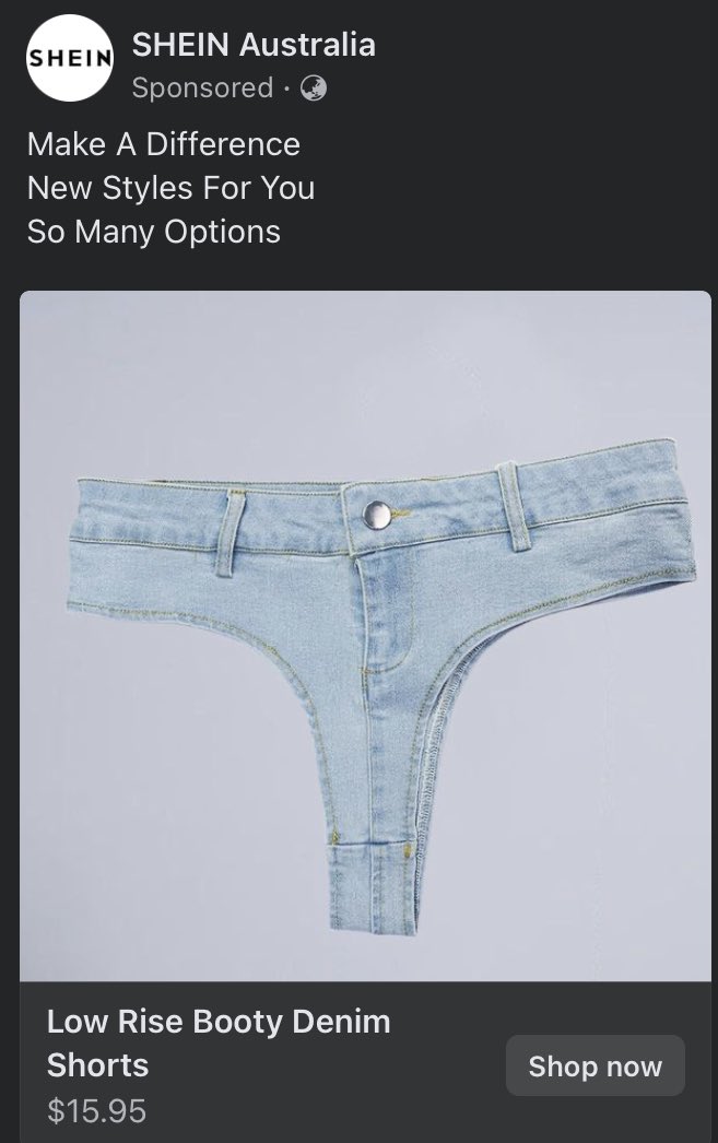 apowerfulbug's tweet photo. new art challenge draw ur meow meow in this pair of ‘low rise booty denim shorts’ from shein https://t.co/UUhkcN7bcf